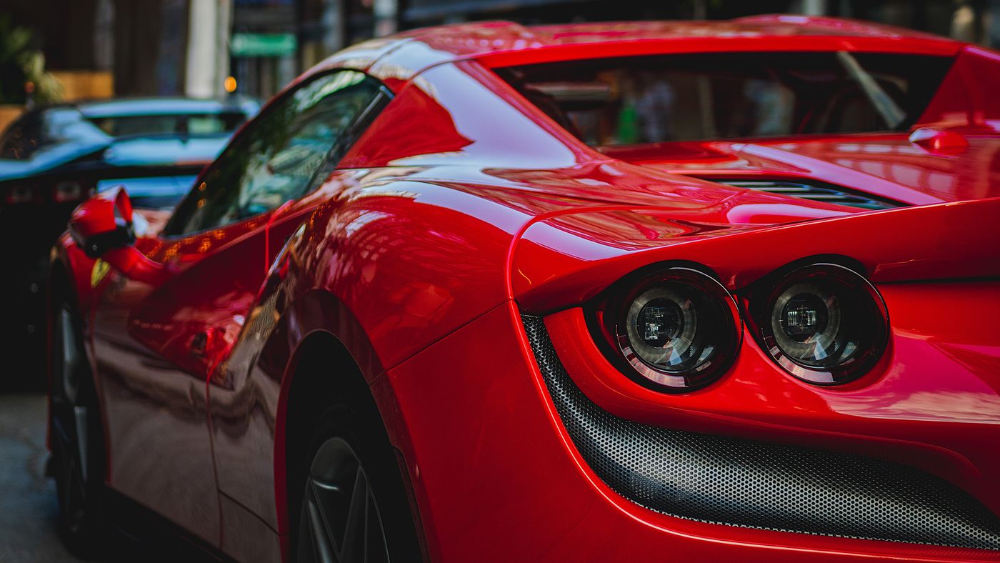 Red Ferrari F8 rear detail